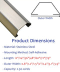 Stainless Steel Cable Raceway For Businesses And Labs Floor Cord Cover 12 To 79 Inch Lengths Outer Width 60 By 2 Inches diagram