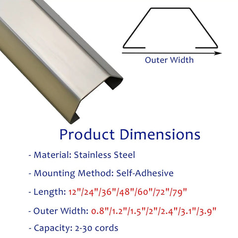 Stainless Steel Cable Raceway For Businesses And Labs Floor Cord Cover 12 To 79 Inch Lengths Outer Width 60 By 2 Inches diagram