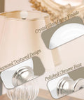Fresh Glass Crystal Lamp Finials Featuring A Slick Silver Base A Top Shelf Two Pack with a diamond textured design.
