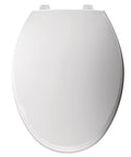 Heavy Duty Commercial Toilet Seat With Cover Elongated White Industrial Grade Stay-Tite Secure Install System Non Slip Stainless Steel Hardware Resists Rust Built To Last In Busy Restrooms