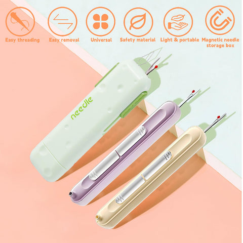 Multifunctional Needle Threader Kit For Hand And Machine Sewing With 2 In 1 Automatic Threaders And 3 In 1 Threader With Storage Box Colayerist 3 Piece Sewing Supplies Set