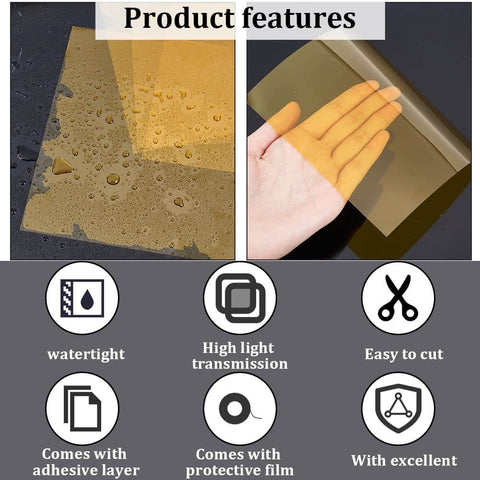 15 Sheets High Temperature Polyimide Film Sticker Set 6.3 X 6.3 Inches 0.05 mm Thick Kapton Tape Gold features adhesive layer