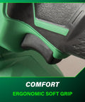 Close-up of ergonomic soft grip on 36V Cordless Metal Connector Nailer With MultiVolt 2.5Ah Battery, Pro Tools Innovation Award Winner