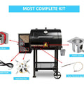Complete Replacement Parts Kit For Pit Boss And Traeger Wood Pellet Grills Including Auger Motor, Induction Fan, Burn Pot Display