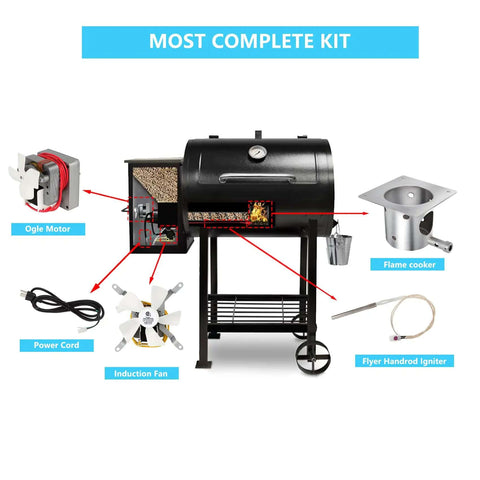 Complete Replacement Parts Kit For Pit Boss And Traeger Wood Pellet Grills Including Auger Motor, Induction Fan, Burn Pot Display