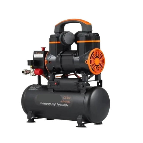 Whisper Quiet 8L Oil-Free Air compressor With Super Silent Motor Great For Tire Inflation And Home Repair High Capacity Tank Perfect For Garage Use Heavy Duty Portable Design Saves Energy