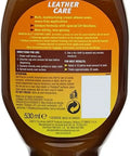Back label of Leather Care Gel For Cars Trucks And Motorcycles Interior Cleaner And Conditioner 18 Fl Oz showing details