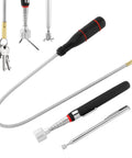 3 Pc Awesome Telescoping Magnetic Pick Up Tool Kit With Bendable Spring Magnet Stick And Flexible Grabber Set That Lets You Reach Deep Into Tight Spots For Auto Repair Jobs Without Any Hassle., 3-piece steel telescoping magnetic pick up tool kit with bendable spring rod and grabber