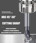 Five 1/2-inch carbide square-end milling bits set with AlTiN coating for alloy and hardened steels