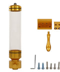 Sick Wall Mount Coffee Bean Dispenser Heavy Hitter Acrylic Canister with gold lid, wall mount hardware and screws.