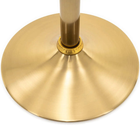 Base of Adjustable Swivel Bar Stools Set Of 2 Round Gold Brushed Metal Airlift Stools Slick Backless Counter Height Chairs