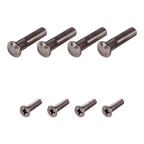 Straight Up Strong Aluminum Sex Bolt Mounting Screws For Surface Door Closers Pack Of Four heavy duty fasteners on a white background.