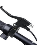 Waterproof Dual Brake Levers for Electric Bikes with Instant Power Cutoff installed on a handlebar, showing aluminum build.