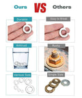 Comparison of DIN125 M10 Titanium Flat Washer 6Al4V GR5 Aerospace Grade Titanium Silver Sealing Ring vs other washers.