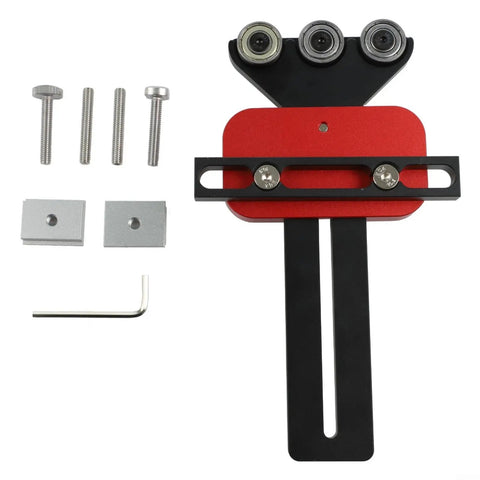 Precision Thin Ripping Guide Jig With Cool 3-Pulley System For Super Tight Cuts And Kickback Defense On Table Saws parts and assembly components.