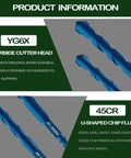 Two blue carbide-tipped masonry drill bits, 3/16–1/2 in, for concrete, brick and ceramic tile.