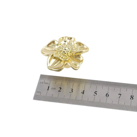 Killer Antique Brass Flower Drawer Knobs Top Notch Zinc Alloy Cabinet Pulls Heavy Duty Vintage Hardware No Hassle Installation Set Of Four For Dressers Cabinets And Pantry Refreshes, 40mm brass flower knob with ruler.