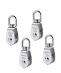 Heavy Duty Stainless Steel Pulley Wheel Set M15 1 2 4 Pieces Lifting Single Pulley Roller Rotating Rope System 304 Stainless Steel Construction Built Tough For Any Lifting Job, four M15 stainless steel pulleys