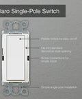 Claro On Off Light Switch 15 Amp Single Pole Black CA-1PS-BL Decorator Style on a gray background