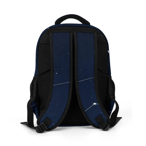 Back view of Galaxy Themed Backpack With Large Capacity For Everyday Use Unisex Durable Polyester Daypack Featuring Breathable Fabric
