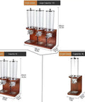 Zero Fuss Triple Head Dry Food Dispenser For Kitchen Pantry Holds Cereal Oatmeal Nuts Coffee Beans Rice Airtight Seal with clear bins.
