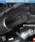 Close-up of 14mm Spark Plug Thread Repair Kit showing carbon steel tap thread detail for fixing damaged spark plug holes