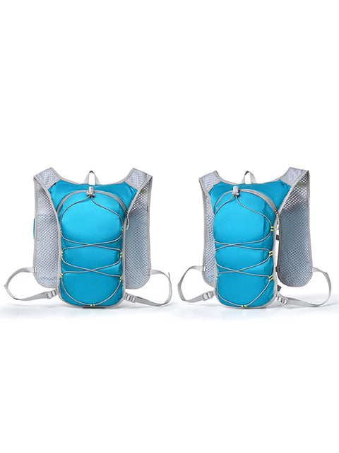 Front view of Ultralight Hydration Pack Vest With Water Bladder For Running Hiking And Cycling Tank Top Style Reservoir Pack Reflective Strips
