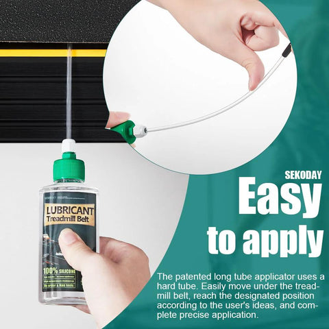 SEKODAY silicone treadmill belt lubricant bottle, 4.2 oz, with green cap and precision applicator
