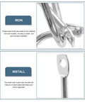 Thirty Pack Mini Iron Wall Hooks With Classic Silver Finish close-up showing durable iron material and installation feature.