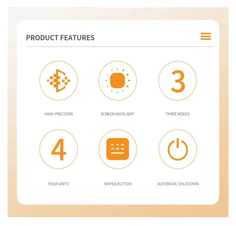 Top Notch Accuracy Push Pull Dynamometer Tester Portable Force Meter With Real Time Peak And First Peak Modes Supports Newton Kilogram Pound And Ounce Units Plus Adjustable Acceleration For Precise Force Testing, feature icons