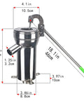Locci stainless steel manual well pump, front view; deep-well hand water pump with long lever and green grip, Amazon brand