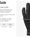Black tactical glove with size guide and Magpul logo, displaying measuring instructions for Nomex Flight Gloves 2.0 Sage Medium