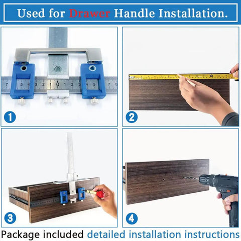 Metal Cabinet Handle Jig With Automatic Center Punch Jitter Free Drilling Guide used for drawer handle installation