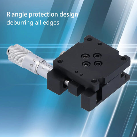 Rotary Positioning Stage 40x40mm Aluminum Alloy Plus Minus 10 Degree FineTune Rotation Table with Micrometer Rotary Feed shown