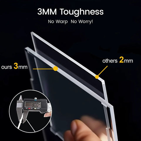 Comparison of 3mm thickness in Dust Proof Crystal Clear Acrylic Display Case For Lego 21356 Steampunk Ships With 0.8 Inch Elevated Base