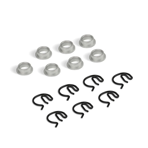 Heavy Duty Steel Shifter Bushing Kit With Clips For Competition Plus 4 Speed And MasterShift 3 Speed Manual Transmissions Includes 7 Bushings And 7 Clips Part 3327302 New With 1 Year Warranty, 7 bushings and clips