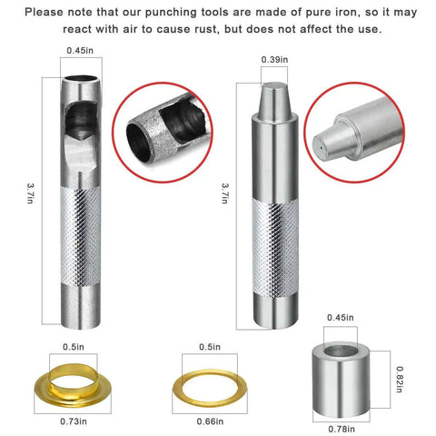 Tools from One Half Inch Grommet Kit 100 Sets Four Colors Gold Silver Black Bronze With Tools And Storage Box For DIY Sewing