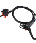 Front And Rear Disc Brake Kit For Road And Mountain Bikes Featuring Rapid Cooling Rotors And Dependable Stopping Power Built To Rip Trails And Shred Daily Rides In Matte Black, showing brake lever and cable.