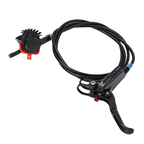 Front And Rear Disc Brake Kit For Road And Mountain Bikes Featuring Rapid Cooling Rotors And Dependable Stopping Power Built To Rip Trails And Shred Daily Rides In Matte Black, showing brake lever and cable.