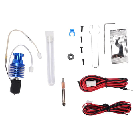 Upgraded V6 Hot End Kit With 0.4mm Nozzle And 60W Ceramic Heater For Ender 3 Pro V2 Prusa i3 MK3S MK3 MK2S 3D Printer Parts Durable Wear Resistant Steel Nozzle Compatible 1.75mm Filament, kit layout