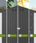 Heavy Duty Metal Outdoor Storage Shed With Lockable Doors And Sloped Roof Air Vent Built Tough For Backyard Patio Lawn Poolside 6x4 Grey Weather Resistant And Secure