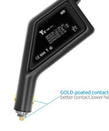 Close-up of black 3 In 1 Battery Charger Hub For DJI FPV Drone And Remote Controller Fast 12V DC with gold-plated contacts