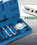 Bad Ass Nine Piece Mini Bearing Puller Separator Set Fits Gears Wheels Fittings Off Shafts For Auto Work Includes Beam Separator Jaw Thrust Screw Extension Rods Great For Quick Fixes And Heavy Duty Jobs Around Your Shop Get Yours Soon blue case, steel separator jaws, 45mm rods