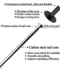 60 Pcs Black Large Flange Blind Rivets Kit Aluminum Body 3 16th By 5 8th Inch Grip Range 8 to 12mm Corrosion Resistant Pop Rivets Assortment showing rivet parts