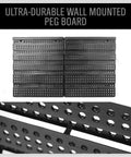 30 Bin Wall Mounted Storage Rack System For Heavy Duty Garage Organization with pegboard panels front view
