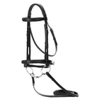 Padded Dressage Bridle With Reins And Removable Flash In Black For Warmbloods All Day Comfort Single Crown Padded Cavesson