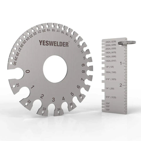 Round Dual Sided Metal Sheet Gauge and Thickness Gauge 2 Pack Pro Grade Stainless Steel Welding Gauge for Wire and Sheet Metal