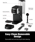 Professional Espresso Machine With Rapid Milk Frother And Pro Steam Wand For Silky Lattes And Bold Cappuccinos showing water tank, cup shelf, and drip tray.