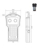 Line drawing of DM500 Offline Motion Controller For 3 To 4 Axis With USB Independent Interface Hand Wheel Ready CNC Controller dimensions.