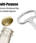 6mm Hole Enclosure Key for Switchgear Cabinets also used as bottle opener with chrome finish next to bottle and cap